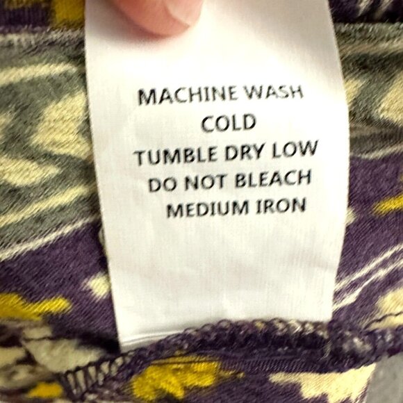 Label Ritu Kumar Shirt Dress  Snaps Button Front Tunic Aztec Purple Mustard - Picture 8 of 16